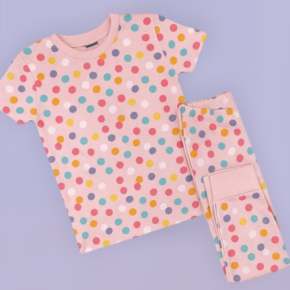 Soft Cotton Colorful Polka Dots Cozy Sleep Set Pajamas Andrew Scott NWT
